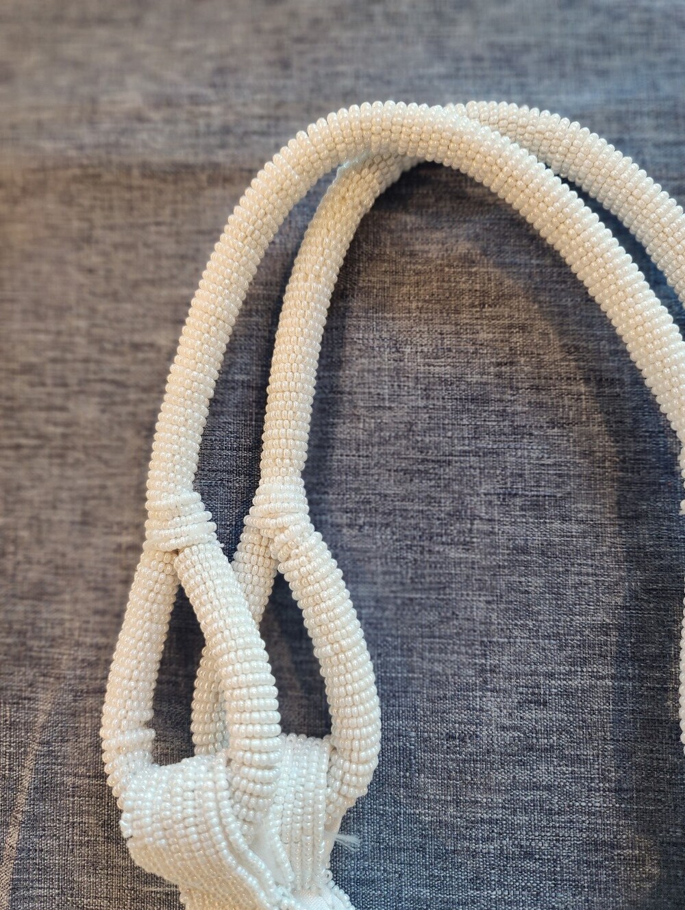 NWT Beaded Beach Motif Bucket Bag - White with Yellow & Green Accents - Picture 10 of 13